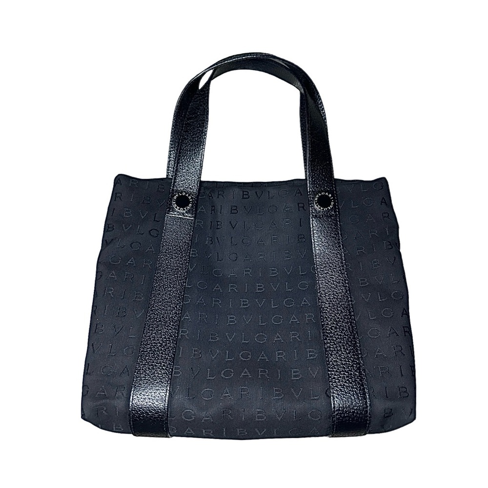 Vintage BVLGARI Black Logomania tote - leather straps - signature red interior